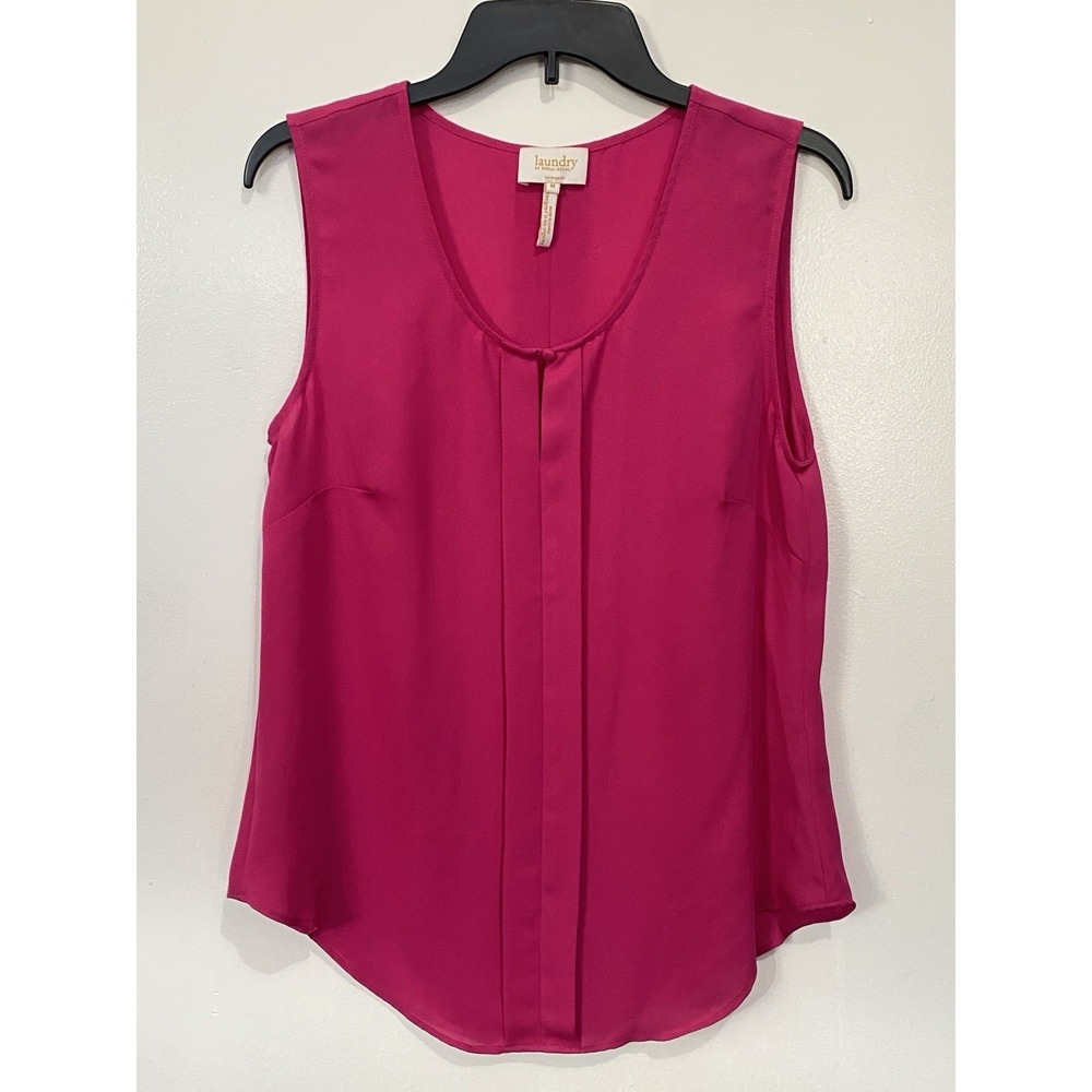 Laundry by Shelli Segal Pink M Sleeveless Tank Top Blouse Princess Classy Event